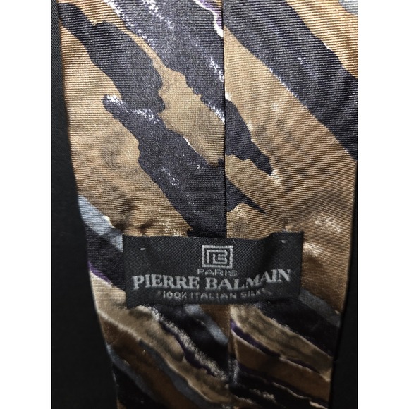 PIERRE BALMAIN Luxury Men's 100% Italian‎ Silk Tie Multi-Color - Picture 3 of 4